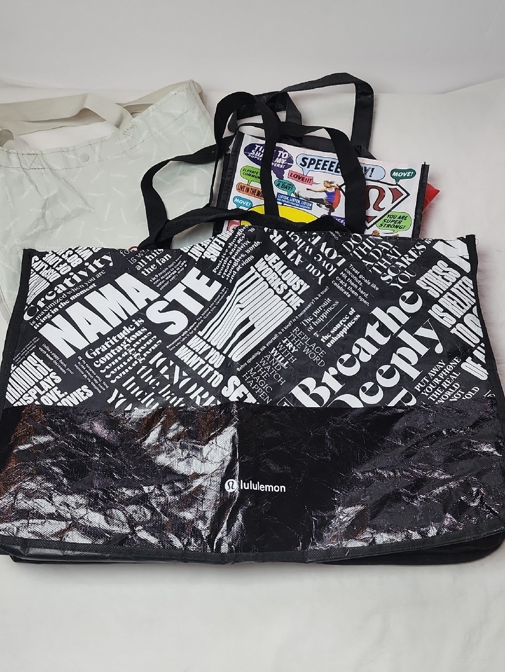 3 Lululemon Shopping Bags Small Medium Large - Picture 7 of 8